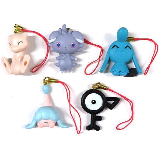 Pokemon Mew & Others All 5 Types Set Petanko Mascot Type: Psychic Keychains [USED]