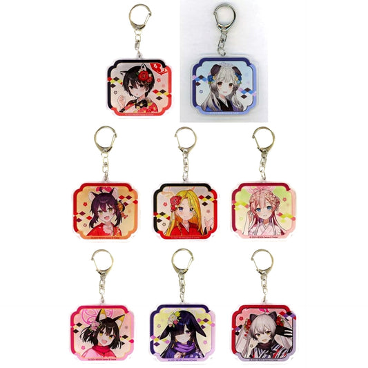 Blue Archive Tsubaki Kasuga & Others All 8 Types Set Trading Acrylic Keychains Urara Kyoto Spring Trip! Exclusive Keychains [USED]