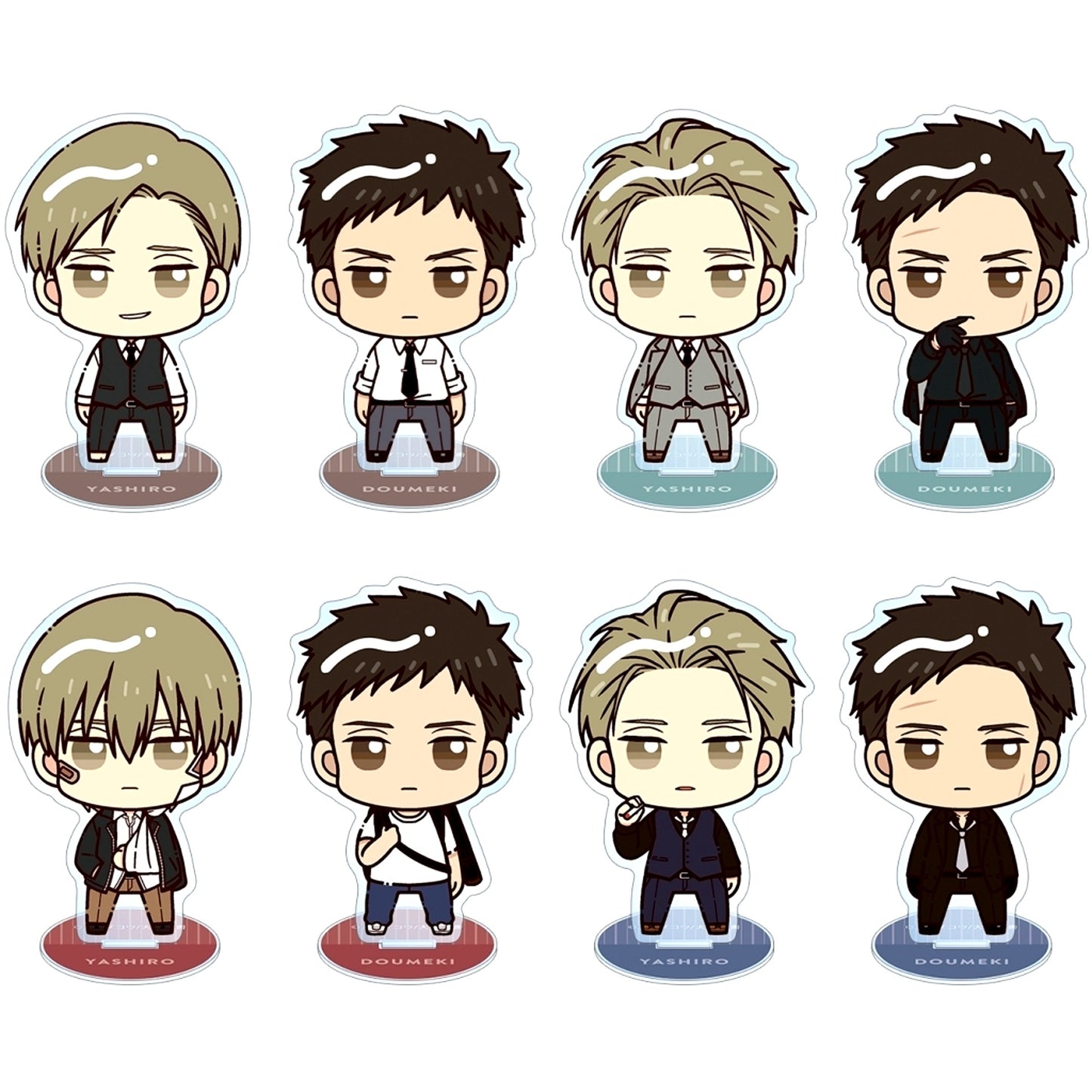 Set of 8 Twittering Birds Never Fly Trading Chokonto! Acrylic Stand [USED]