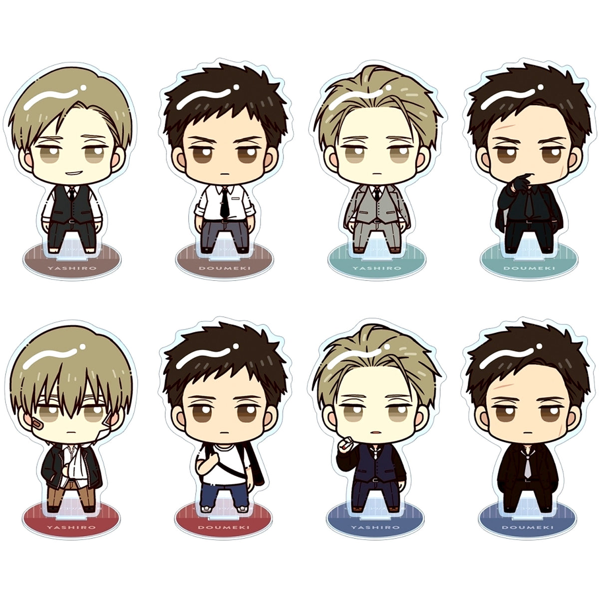 Set of 8 Twittering Birds Never Fly Trading Chokonto! Acrylic Stand [USED]