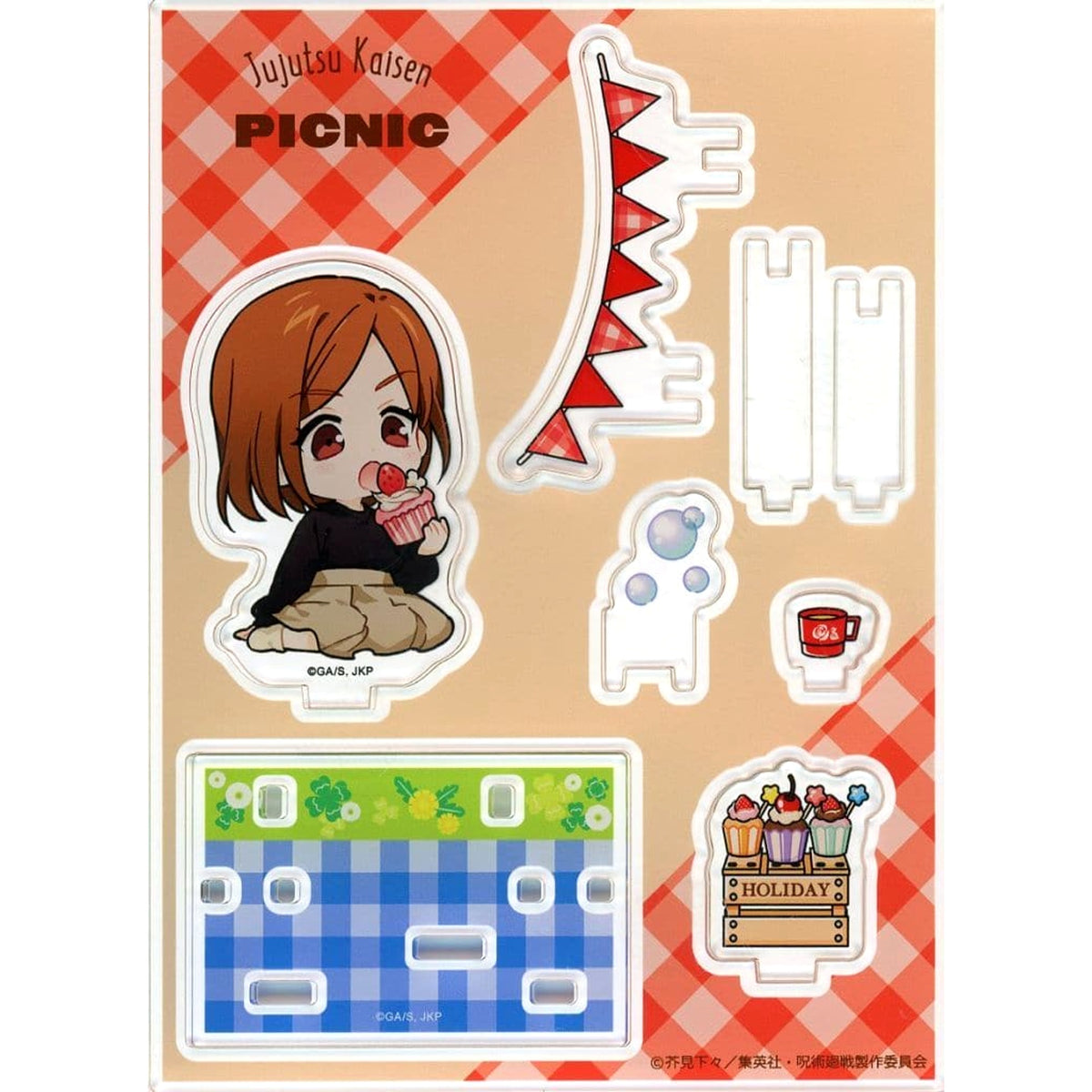 Maru Kuji Jujutsu Kaisen Enjoy Picnic Nobara Kugisaki Acrylic Diorama Prize Daikichi-3 Acrylic Stands [USED]