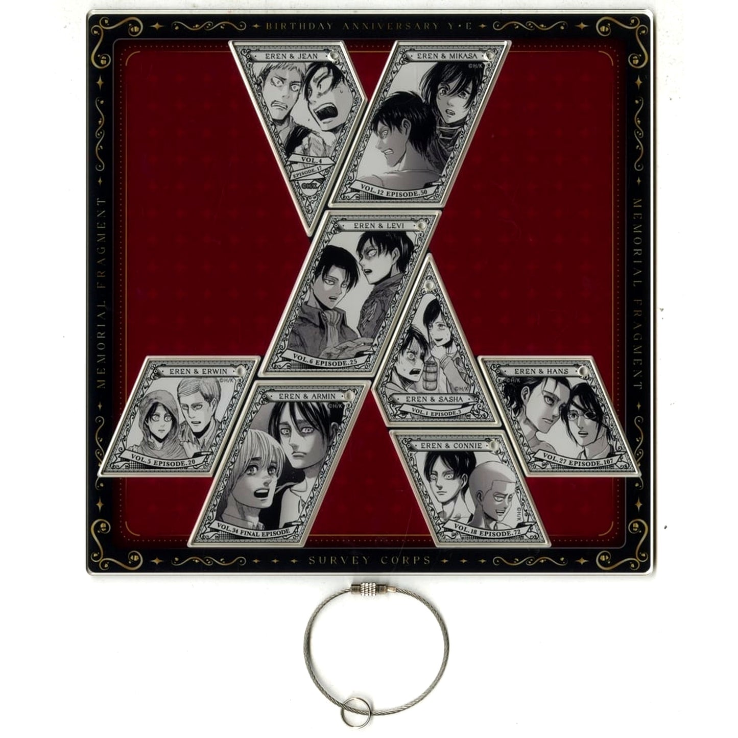 Eren Yeager Type RED Attack on Titan MEMORIAL FRAGMENT Eren Birthday 2022 Deluxe Complete Box Trading Acrylic Keychain [USED]
