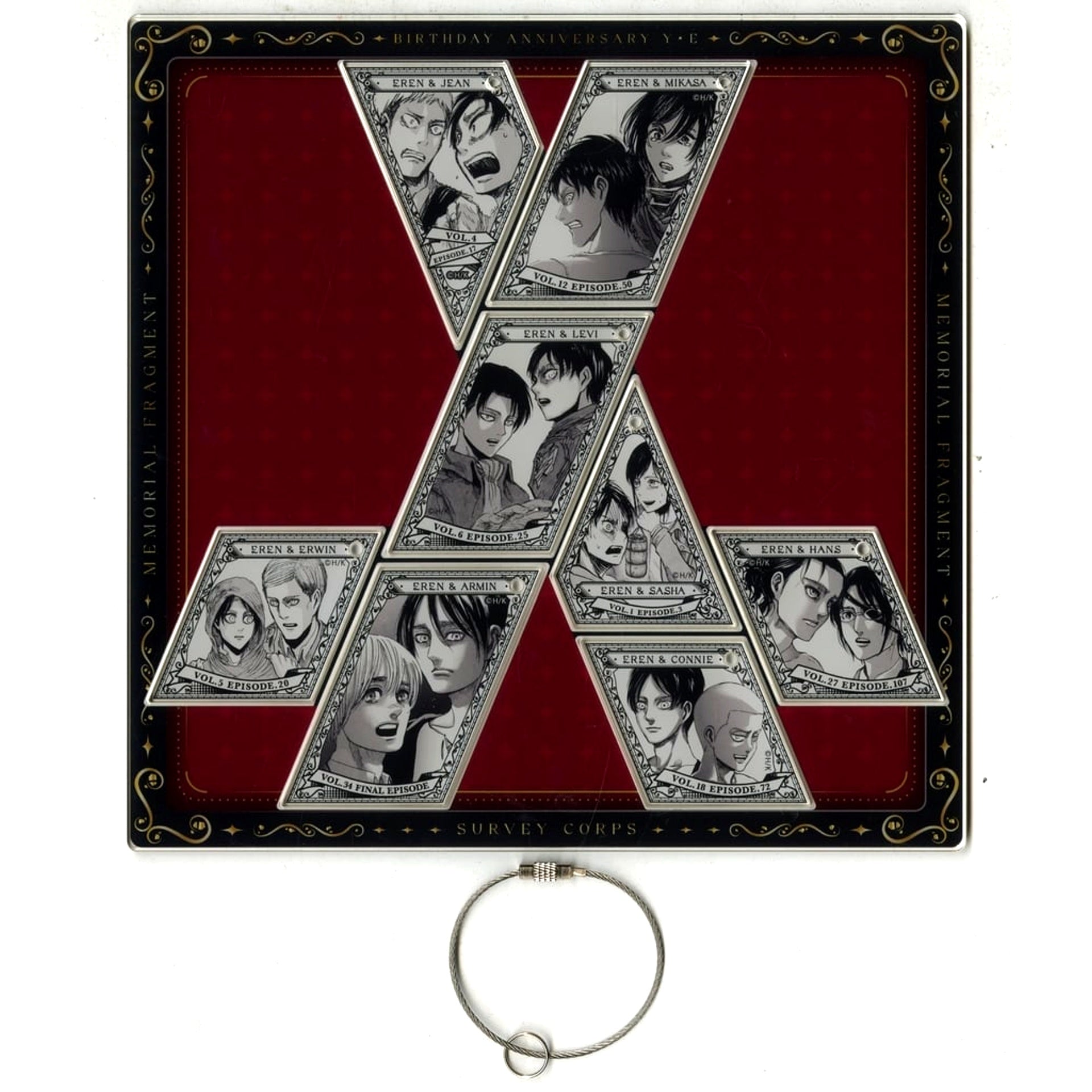 Eren Yeager Type RED Attack on Titan MEMORIAL FRAGMENT Eren Birthday 2022 Deluxe Complete Box Trading Acrylic Keychain [USED]
