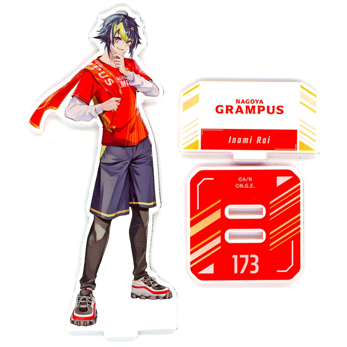 Inami Rai Nagoya Grampus Virtual YouTuber Nijisanji Rakuten Collection Acrylic Stand 2024 J1 20 Clubs B Pattern B-6 Prize [USED]