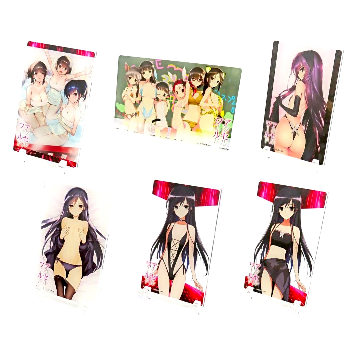 Set of 6 B Prize Original Work 15th Anniversary Acrylic Plate Accel World Kujibikido Online Kuji [USED]