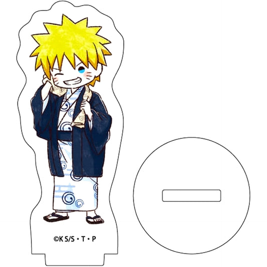 Naruto Uzumaki Acrylic Petit Stand Naruto & Boruto 05 Hot Spring ver. Graph Art Illustration [USED]