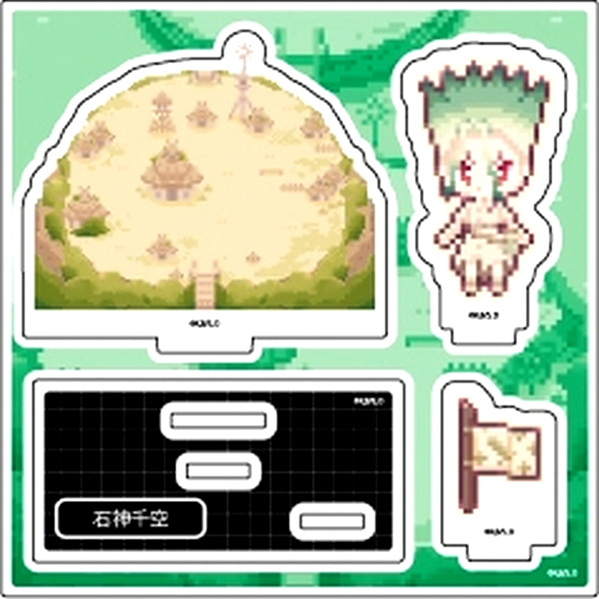 Senku Ishigami 01. Pixel Art Illustration Dr. STONE Acrylic Stand Plate [USED]
