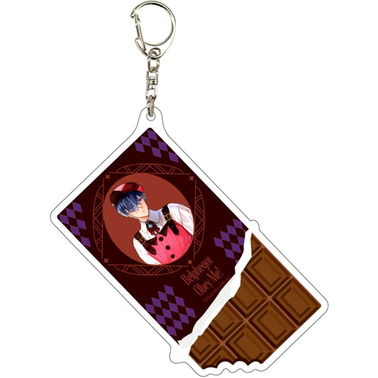 07 Belphegor Valentine Ver. Drawn Illustration Obey Me! Big Acrylic Keychain [USED]