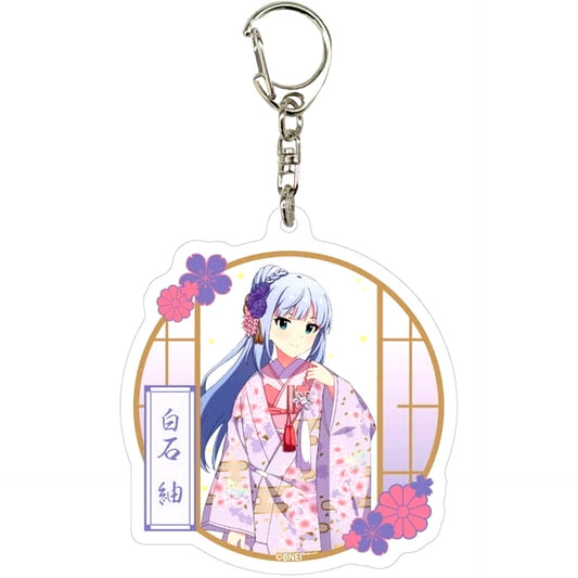 Tsumugi Shiraishi B. Idolmaster Million Live! Acrylic Keychain 05. Sakura Japanese Outfit Ver. Illustration [USED]