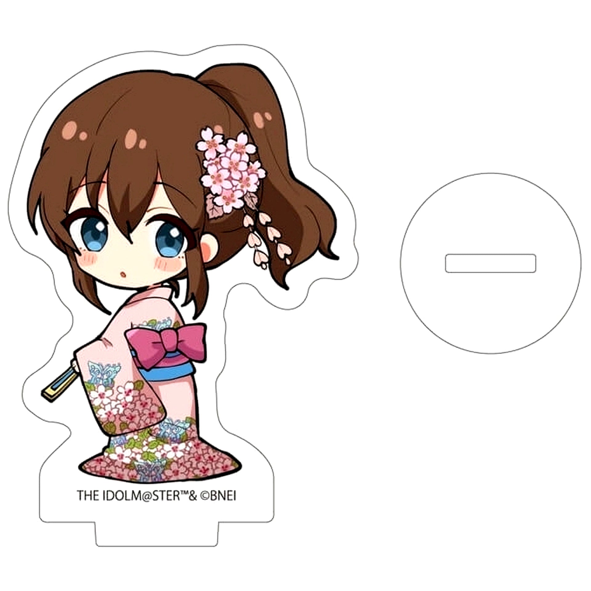 Minako Satake 01. Sakura Kimono Ver. Mini Character Illustration The Idolmaster Million Live! Acrylic Petit Stand [USED]