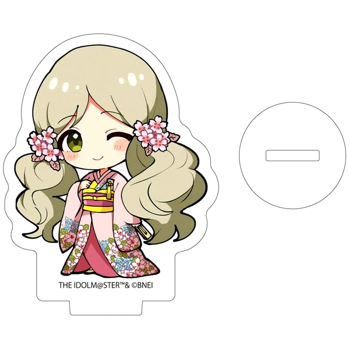Roco Handa THE IDOLM@STER Million Live! Acrylic Petit Stand 01 Cherry Blossom Kimono Ver. Mini Character Illustration [USED]