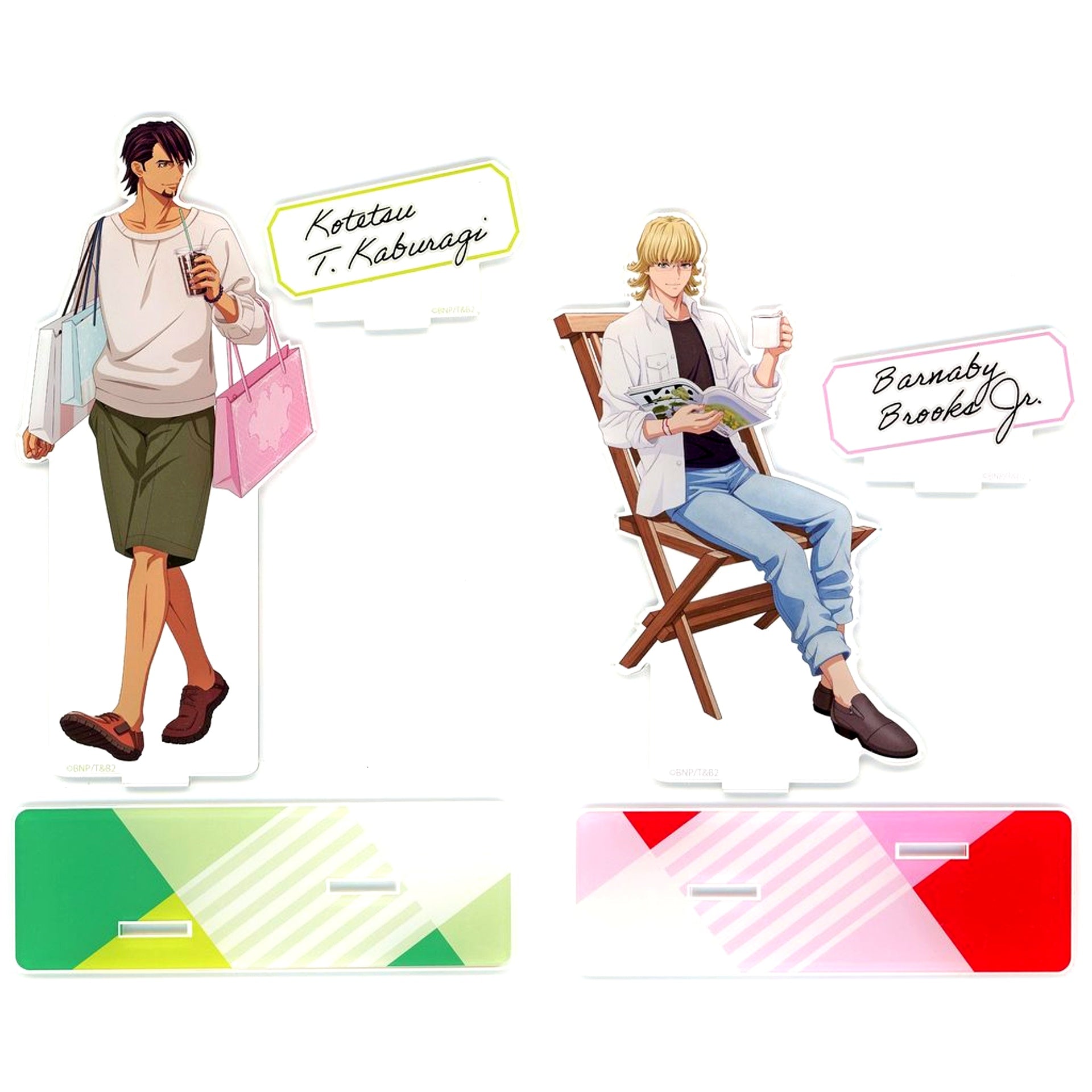 Set of 2 B Prize Acrylic Stand Kujipla Tiger & Bunny 2 Holiday Theme Online Kuji [USED]