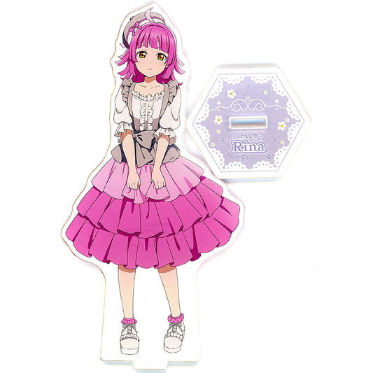 Rina Tennoji Love Live! Nijigasaki High School Idol Club Frill Dress Big Acrylic Stand GiGO Collab Cafe [USED]