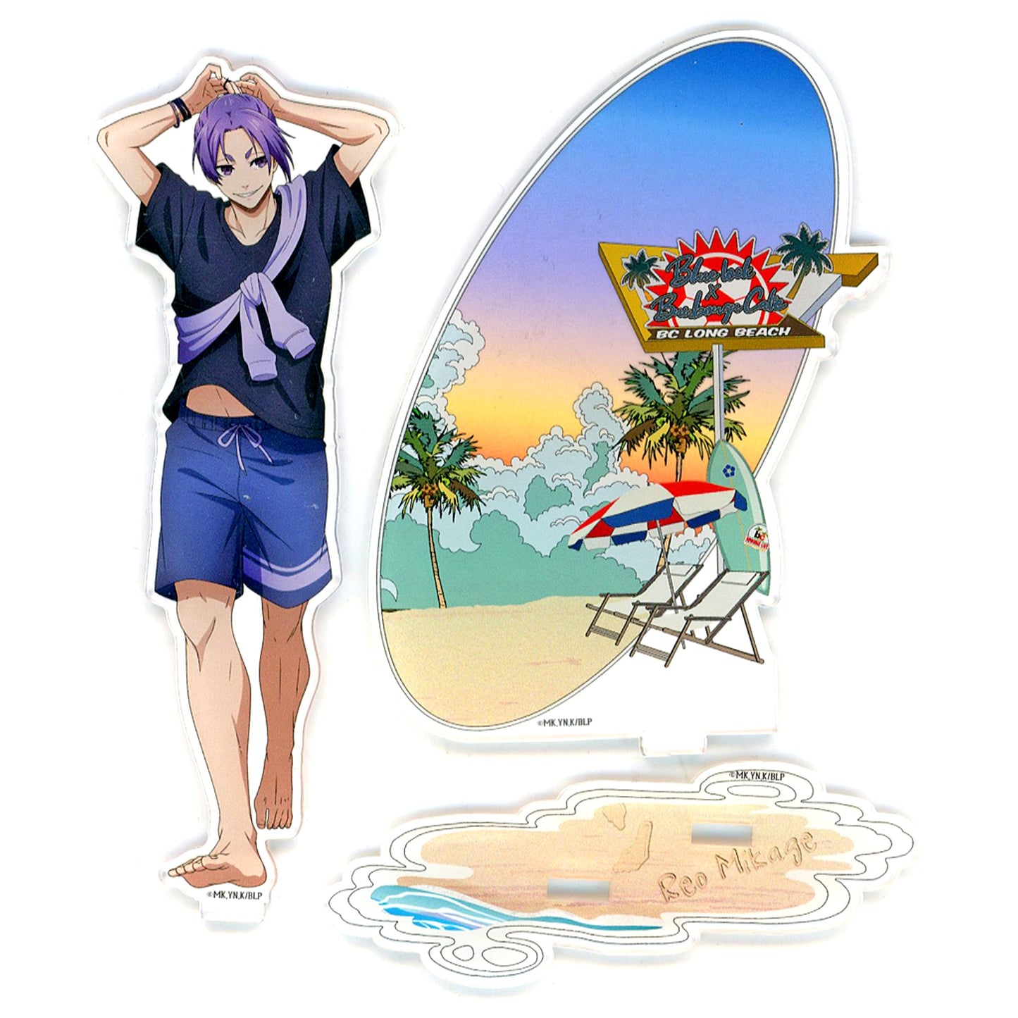 Reo Mikage Seaside Motif Diorama Acrylic Stand Blue Lock x Bunbogu Cafe [USED]