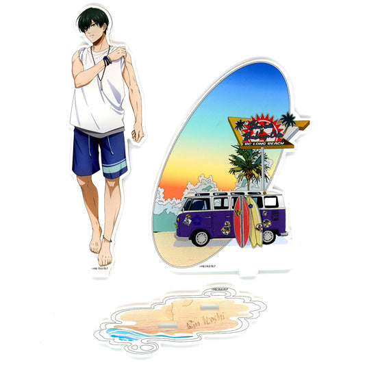 Rin Itoshi Seaside Motif Diorama Acrylic Stand Blue Lock x Bunbougu Cafe [USED]