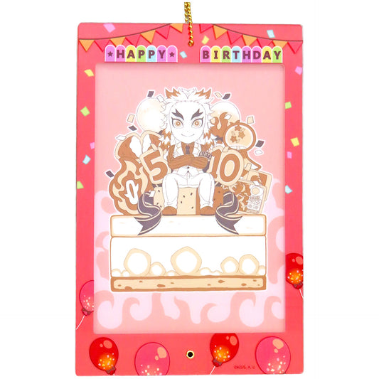 Demon Slayer: Kimetsu no Yaiba Kyojuro Rengoku Acrylic Bromide Holder ufotable Cafe Machi Asobi Cafe Kyojuro Rengoku Birthday Festival 2024 Limited Keychains [USED]