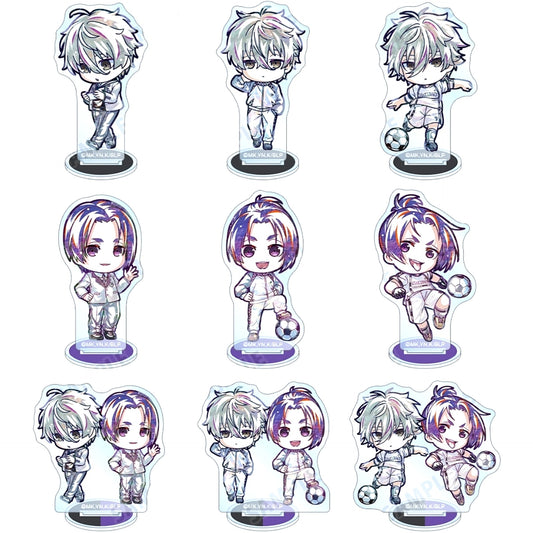 Set of 9 Trading Deformed Ani-Art Acrylic Stand Blue Lock [USED]