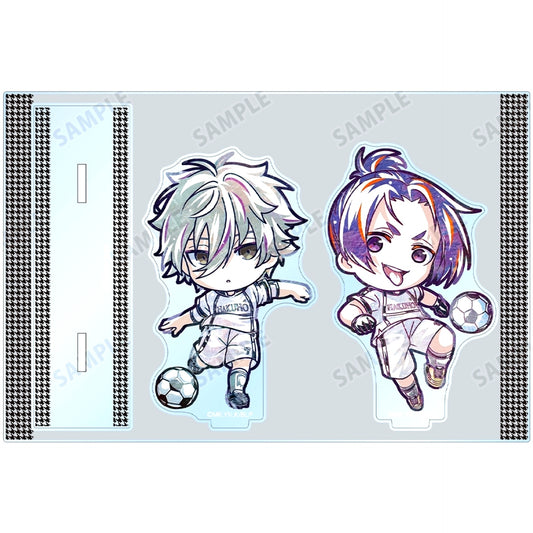Seishiro Nagi and Reo Mikage Chibi Ani-Art BIG Acrylic Stand with Parts Ver.C BLUELOCK [USED]
