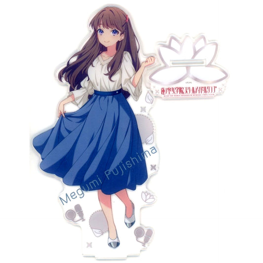 Megumi Fujishima Foil Stamped BIG Acrylic Figure Summer Casual Wear Ver. Love Live! Hasunosora Girls' High School Idol Club PremiumShop [USED]