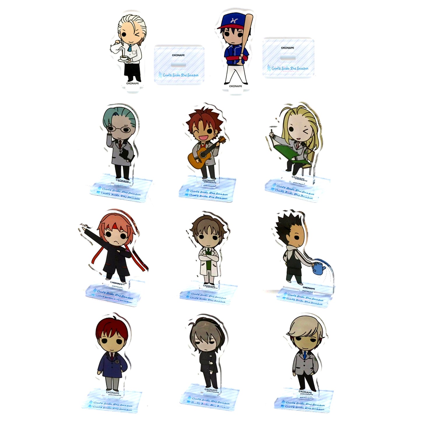 Set of 11 Tokimeki Memorial Girl's Side Tokimeki Life Support Only Shop Mini Character Illustration Acrylic Stand Collection B [USED]