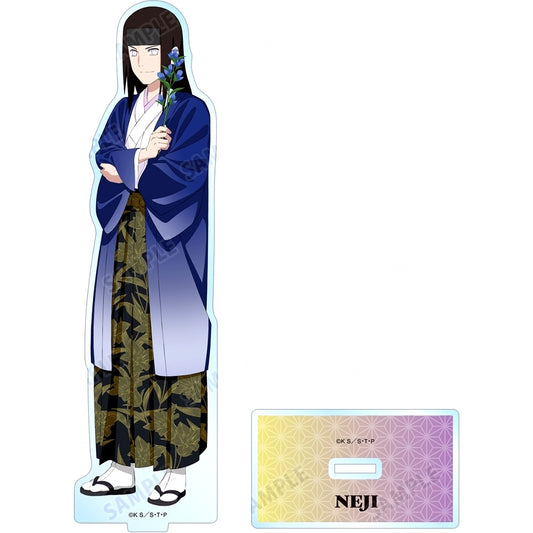 Neji Hyuga Illustration Big Acrylic Stand Sasuke Birthday Ver. Naruto Shippuden Animate [USED]
