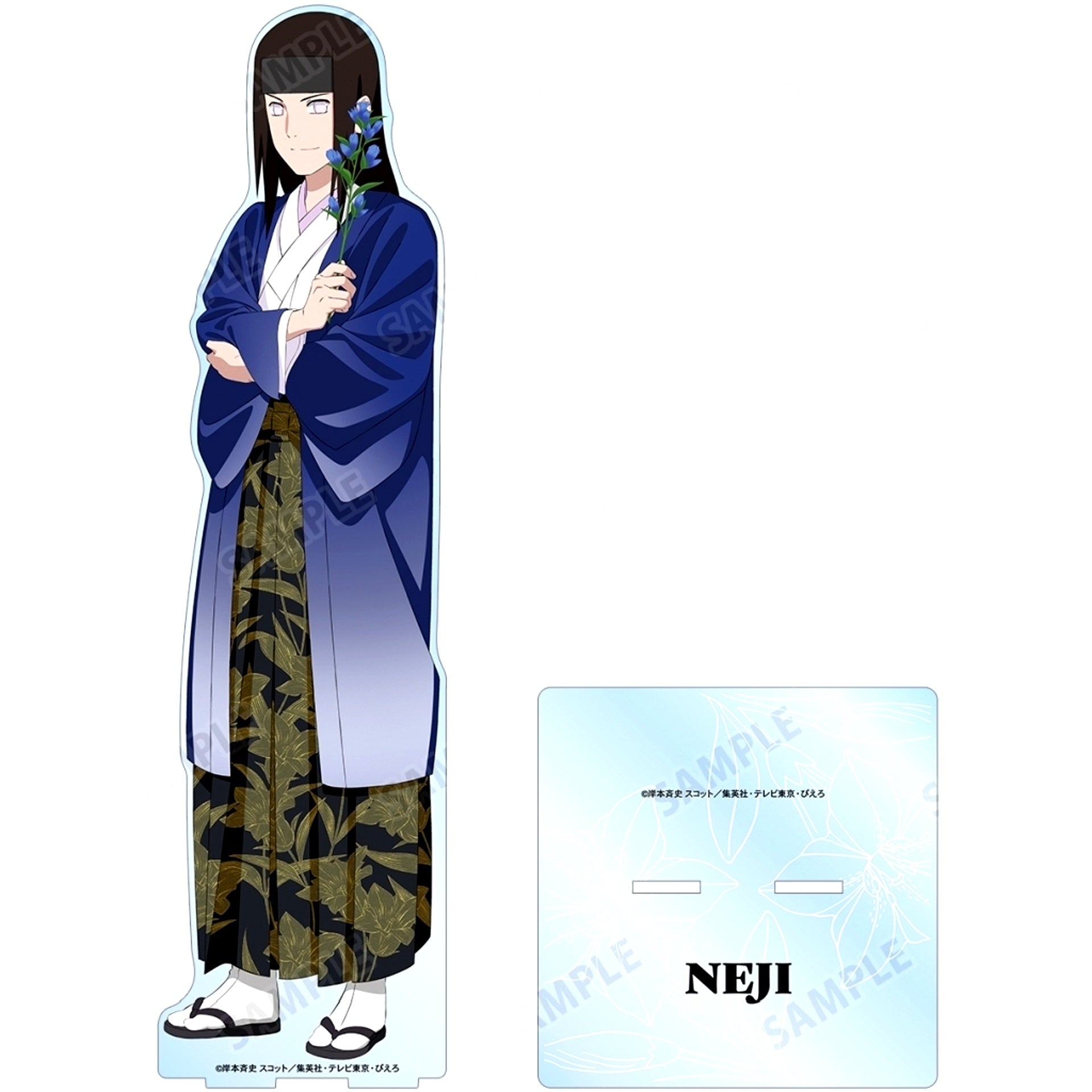 Neji Hyuga Illustration Sasuke Uchiha Birthday Ver. Oversized Acrylic Stand Naruto Shippuden Animate Fair [USED]