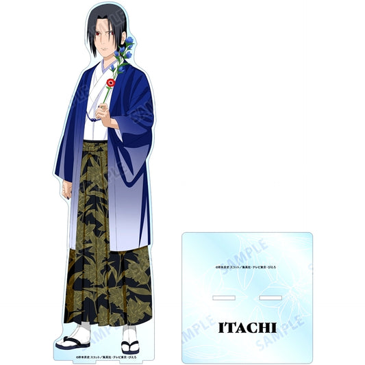 Itachi Uchiha Illustration Super Big Acrylic Stand Sasuke Birthday Ver. Naruto Shippuden Animate [USED]