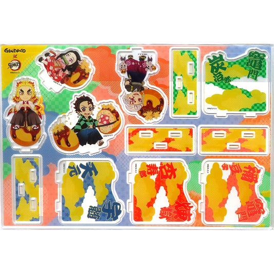 Tanjiro & Nezuko & Rengoku & Uzui Diorama Acrylic Stand Tsukiji Gindaco x Demon Slayer Umasa Takamaru! Tsudoe! Gindaco e!! Special Demon Slayer Set 1st Purchase Bonus [USED]