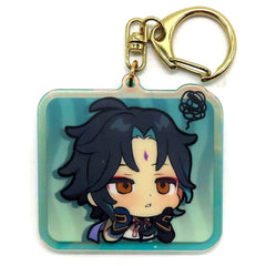 Genshin Xiao Liyue Harbor Chibi Character Expression Acrylic Keychain China Limited Keychains [USED]