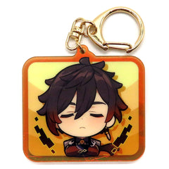 Genshin Zhongli Liyue Harbor Chibi Character Expression Acrylic Keychain China Limited Keychains [USED]