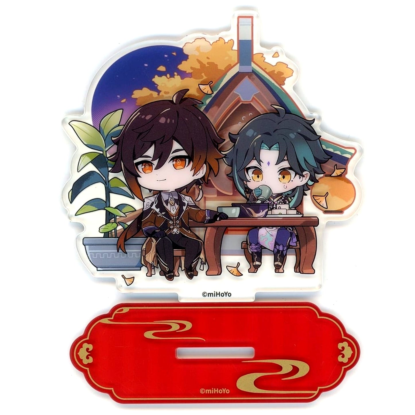 Xiao & Zhongli Genshin Impact Keigen Soukaya Series Q Chibi Acrylic Stand China Exclusive [USED]