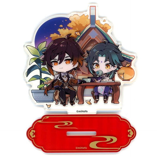Xiao & Zhongli Genshin Impact Keigen Soukaya Series Q Chibi Acrylic Stand China Exclusive [USED]