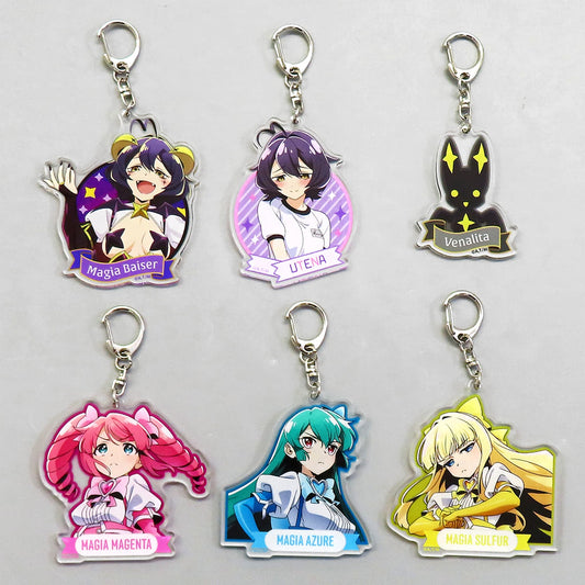 Gushing over Magical Girls Magia Baiser & Others Online Kuji Acrylic Keychain Kujibikido Limited Prize C All 6 Types Set Keychains [USED]