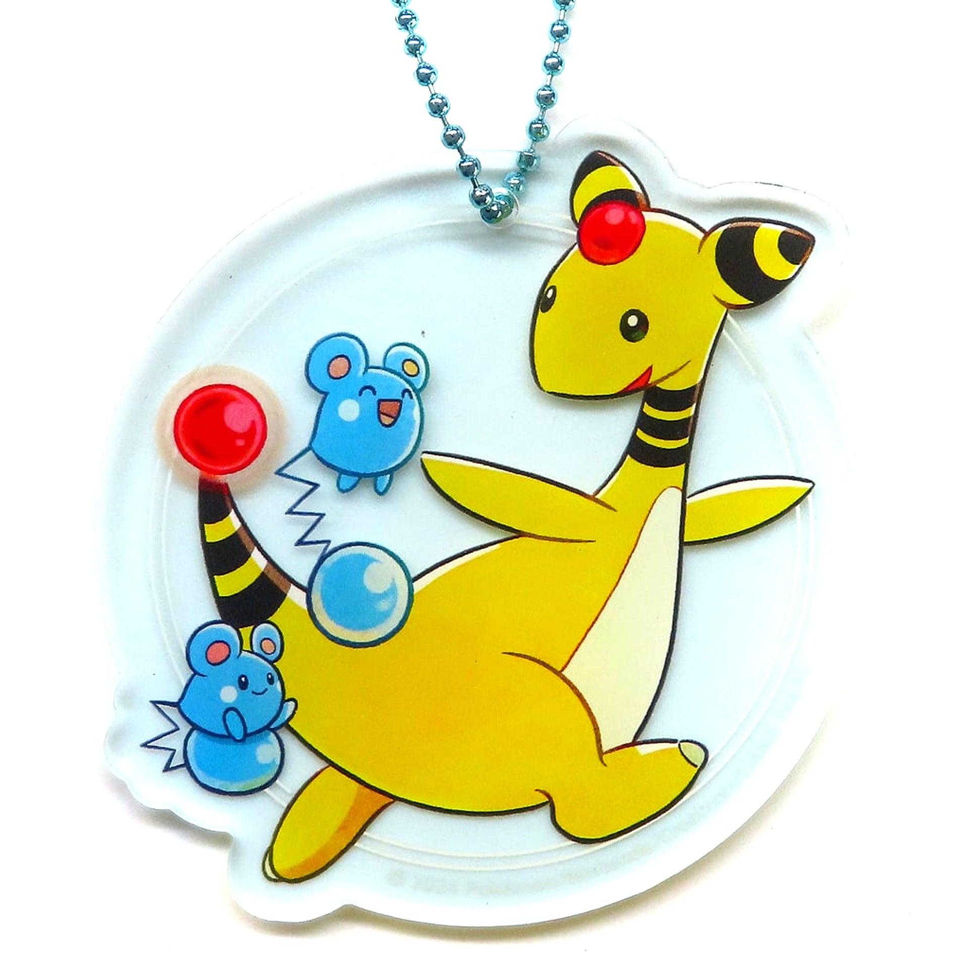 Ampharos & Azurill Pokemon Acrylic Charm Collection Pokemon Center Tokyo Bay R [USED]