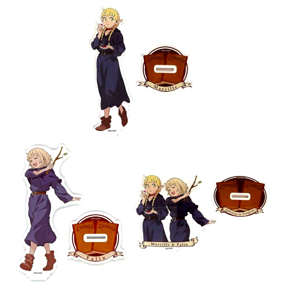 Set of 3 B Prize Delicious in Dungeon Kujibikido Online Kuji Acrylic Stand Figure [USED]