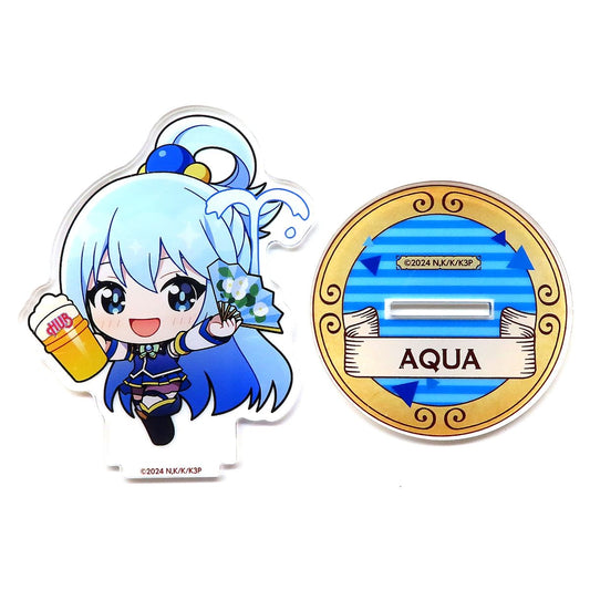 Aqua KonoSuba: God's Blessing on This Wonderful World! 3 x Hub Trading Acrylic Stand [USED]