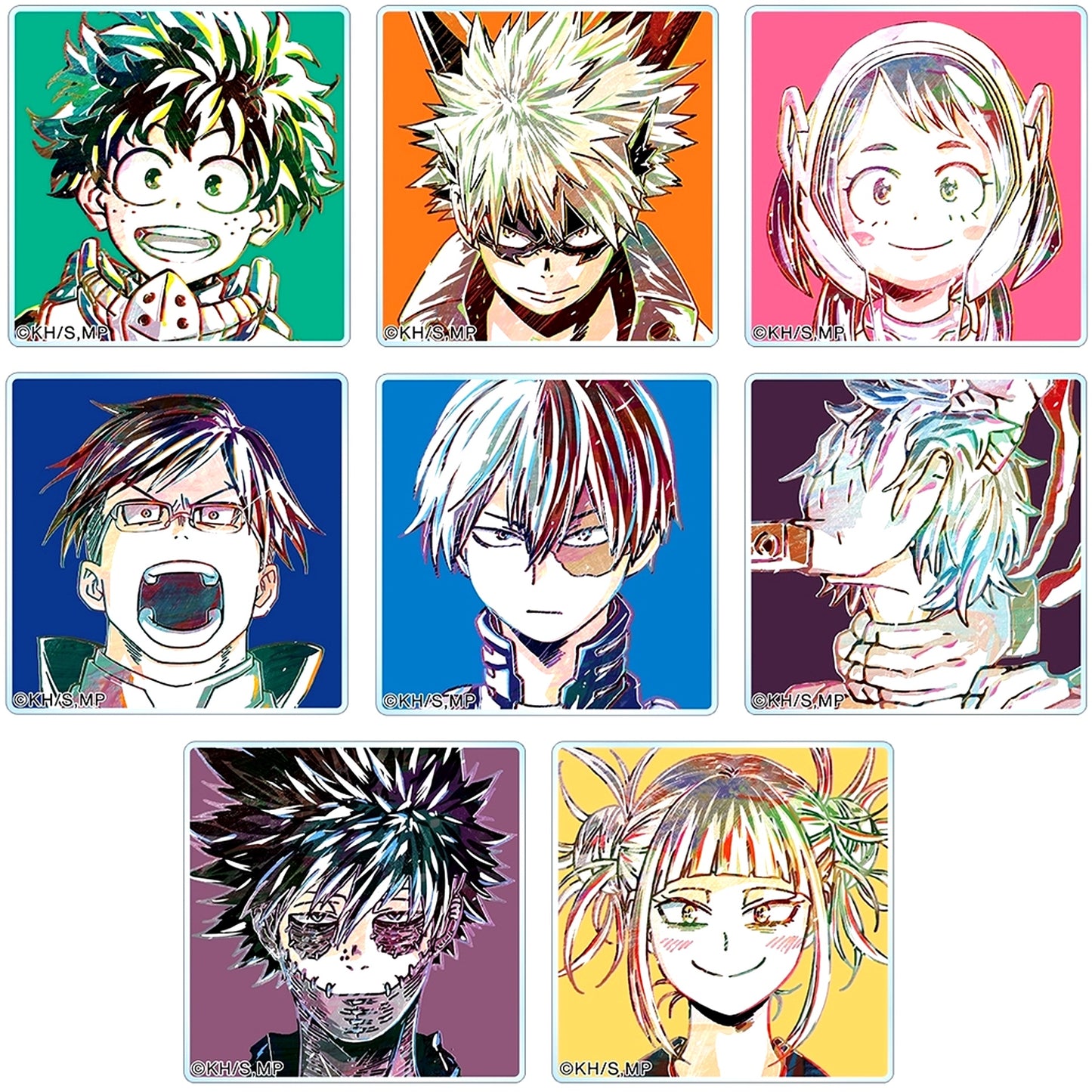 Set of 8 My Hero Academia Trading Ani-Art 2nd Acrylic Tile [USED]