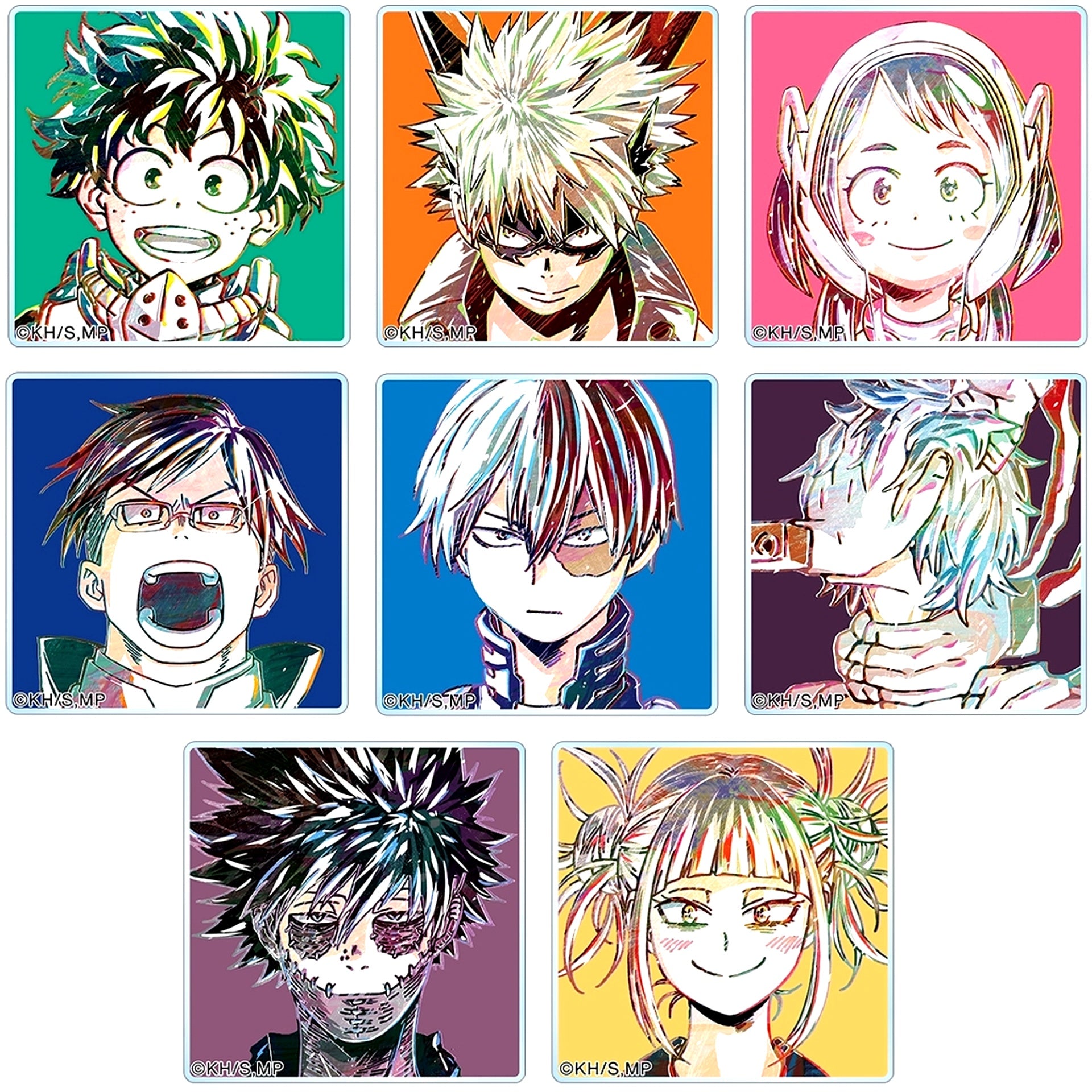 Set of 8 My Hero Academia Trading Ani-Art 2nd Acrylic Tile [USED]