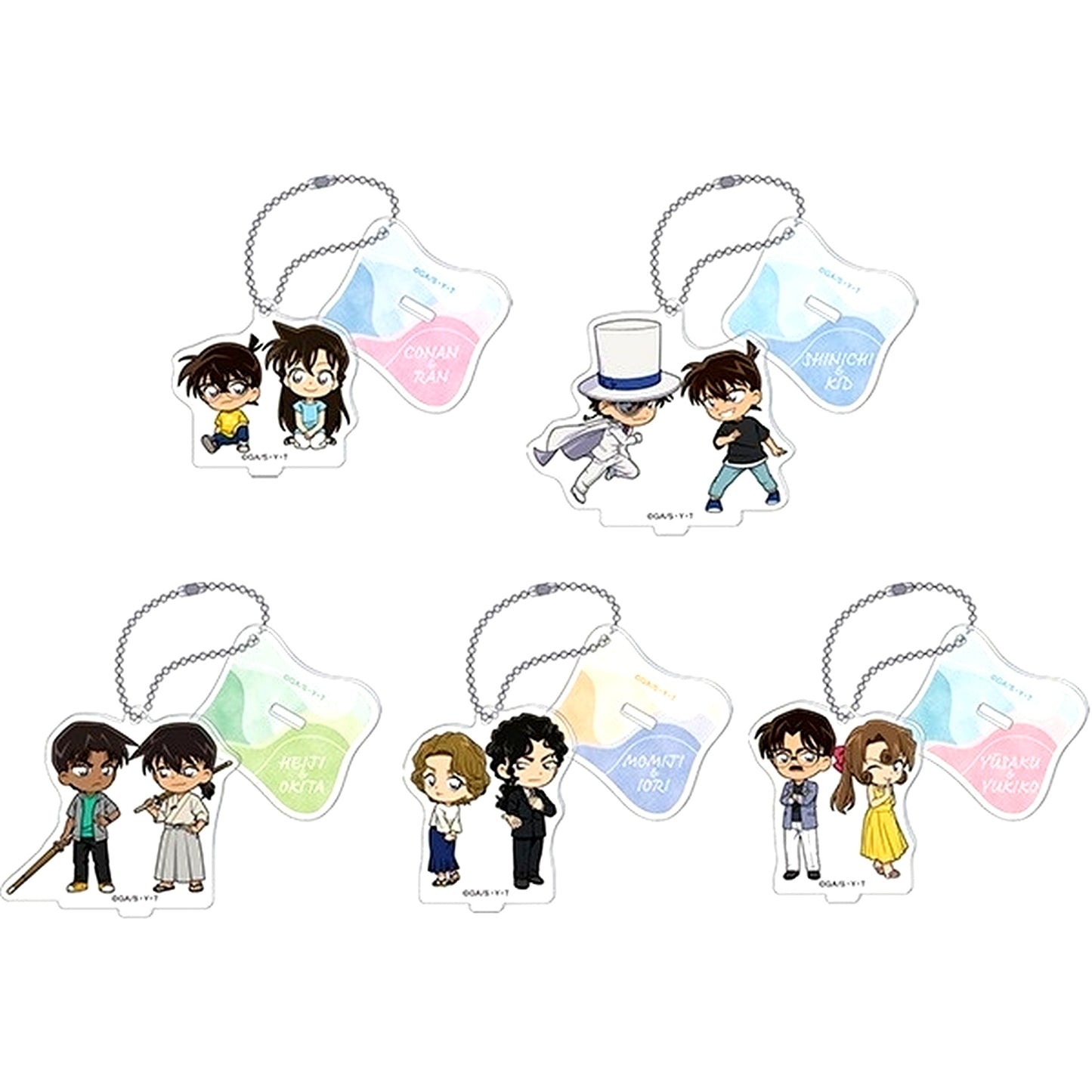 Set of 5 Detective Conan Acrylic Keychain Collection with Stand [USED]