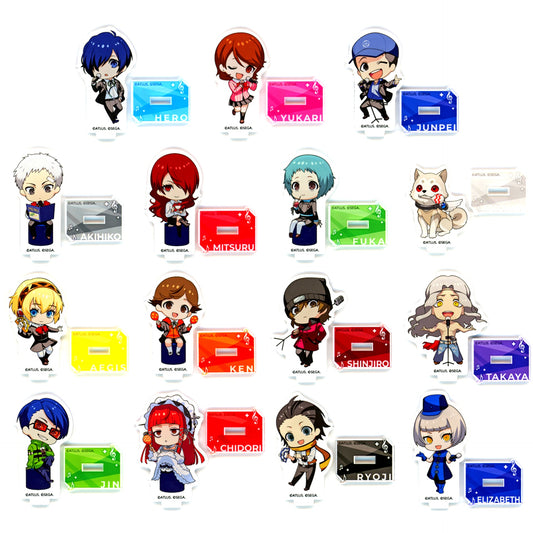 Set of 15 Persona 3 Reload Mini Acrylic Stand Persona 3 Reload & Persona 5 Tactica x Karaoke Manekineko Goods [USED]