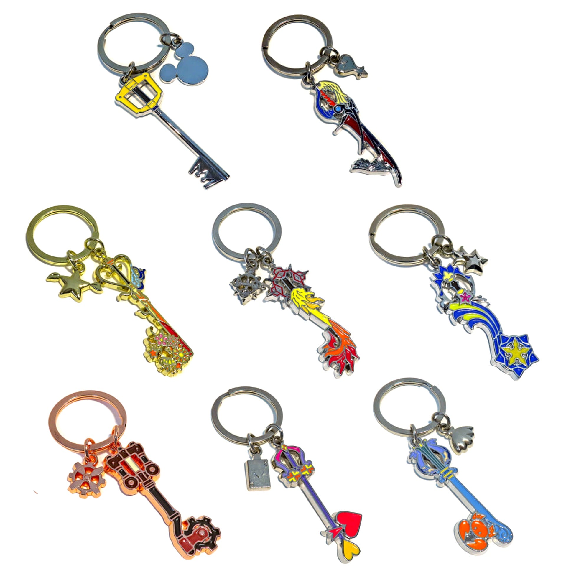 Kingdom Hearts Kingdom Chain & Others All 8 Types Set Ichiban Kuji Keyblade Charm Collection Linking Hearts Prize G Charm [USED]