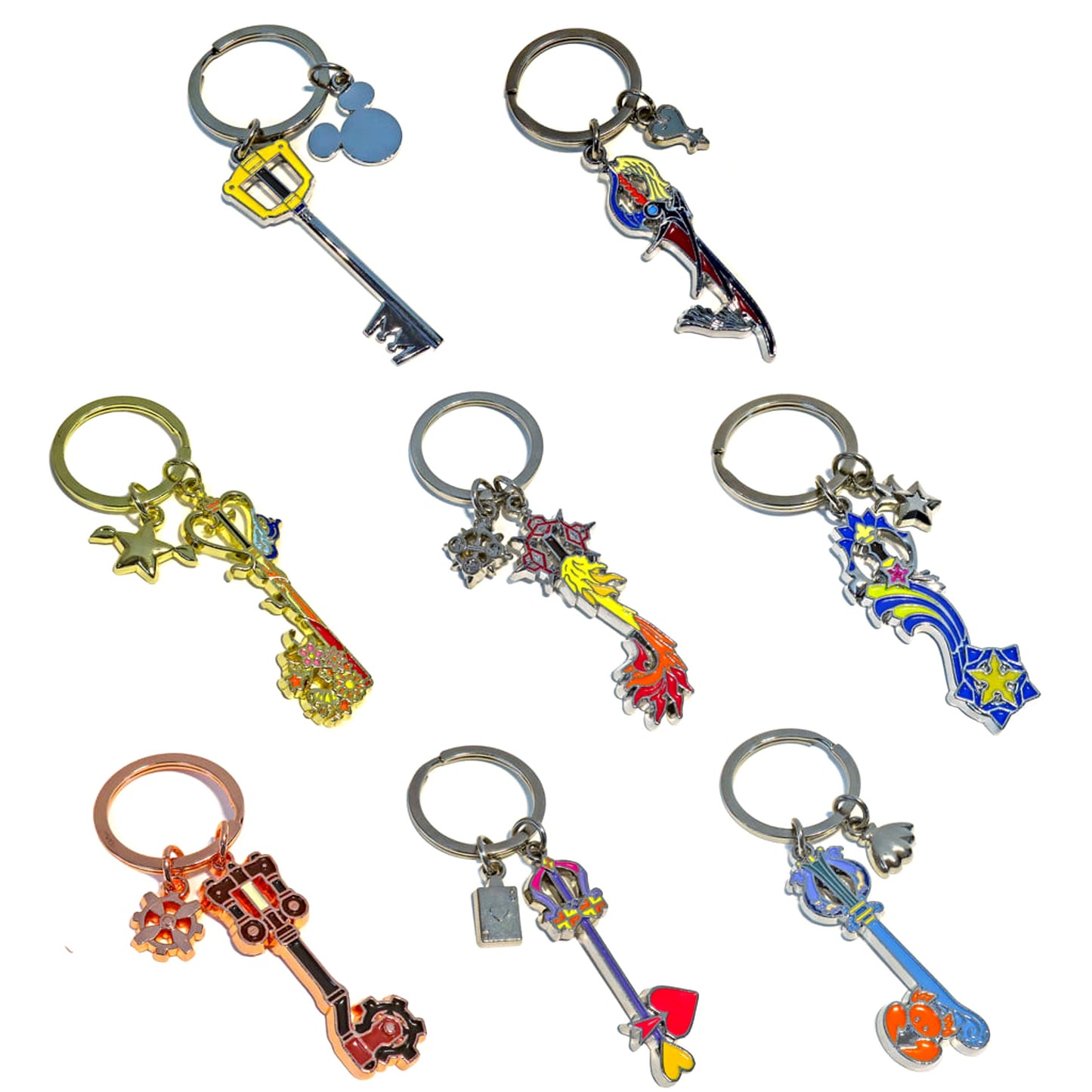 Kingdom Hearts Kingdom Chain & Others All 8 Types Set Ichiban Kuji Keyblade Charm Collection Linking Hearts Prize G Charm [USED]