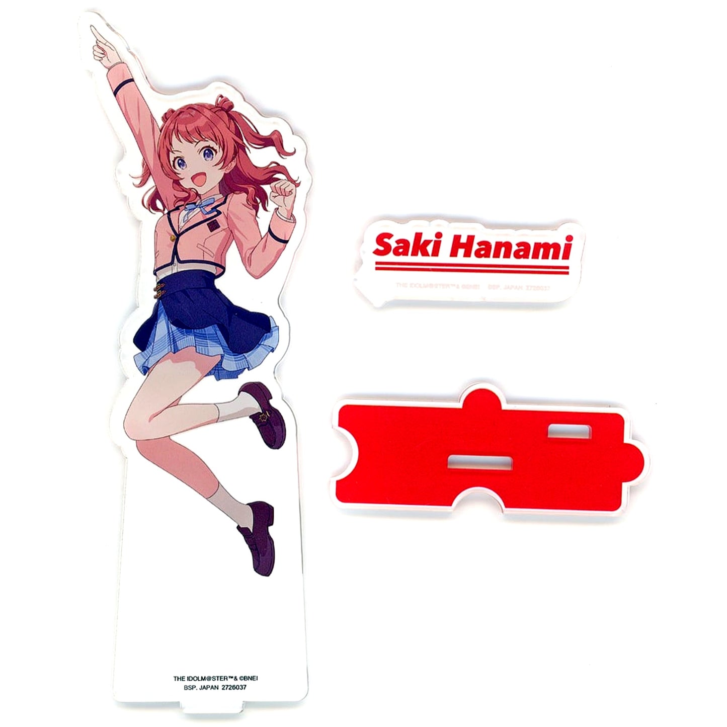 Saki Hanamichi Gakuen Idolmaster Big Acrylic Figure with Stand HOP!STEP!JUMP! Campaign in Namco [USED]