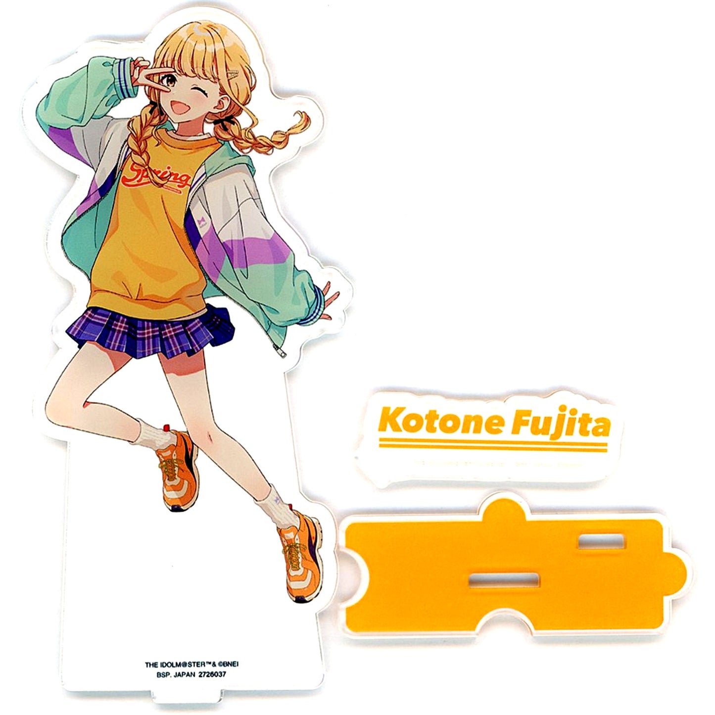 Kotone Fujita Gakuen Idolmaster Big Acrylic Figure with Stand HOP!STEP!JUMP! Campaign in Namco [USED]