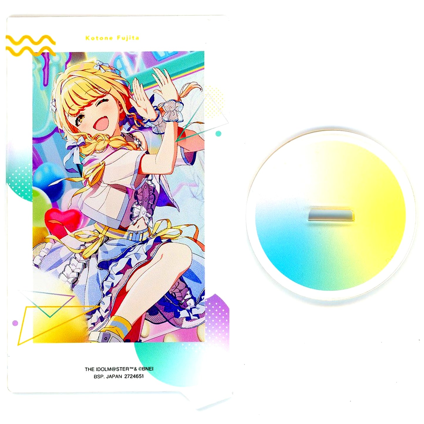 Kotone Fujita Gakuen Idolmaster Art Acrylic Figure with Stand HOP!STEP!JUMP! Campaign in Namco [USED]