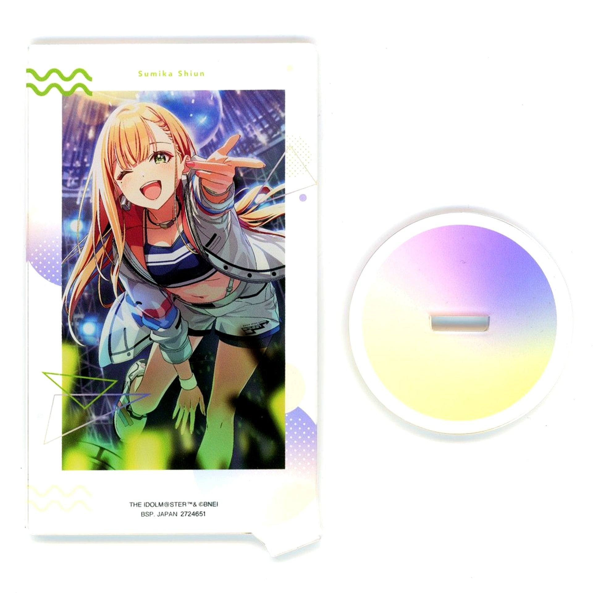 Sumika Shiun Gakuen Idolmaster Art Acrylic Figure with Stand HOP!STEP!JUMP! Campaign in Namco [USED]