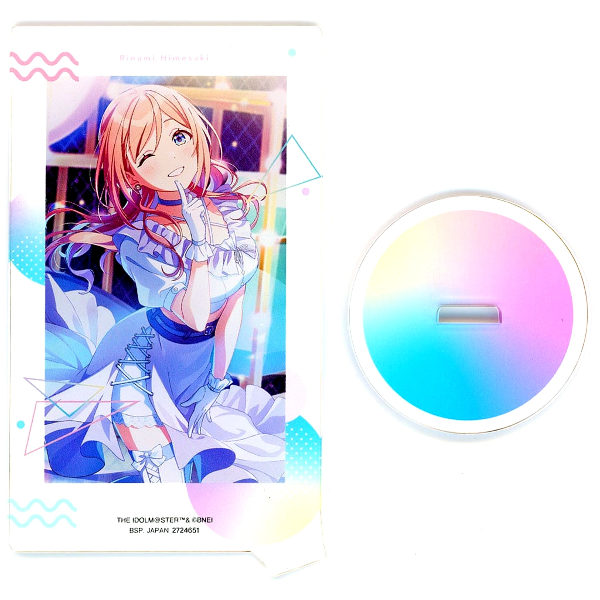 Rina Himezaki Gakuen Idolmaster Art Acrylic Figure with Stand HOP!STEP!JUMP! Campaign in Namco [USED]