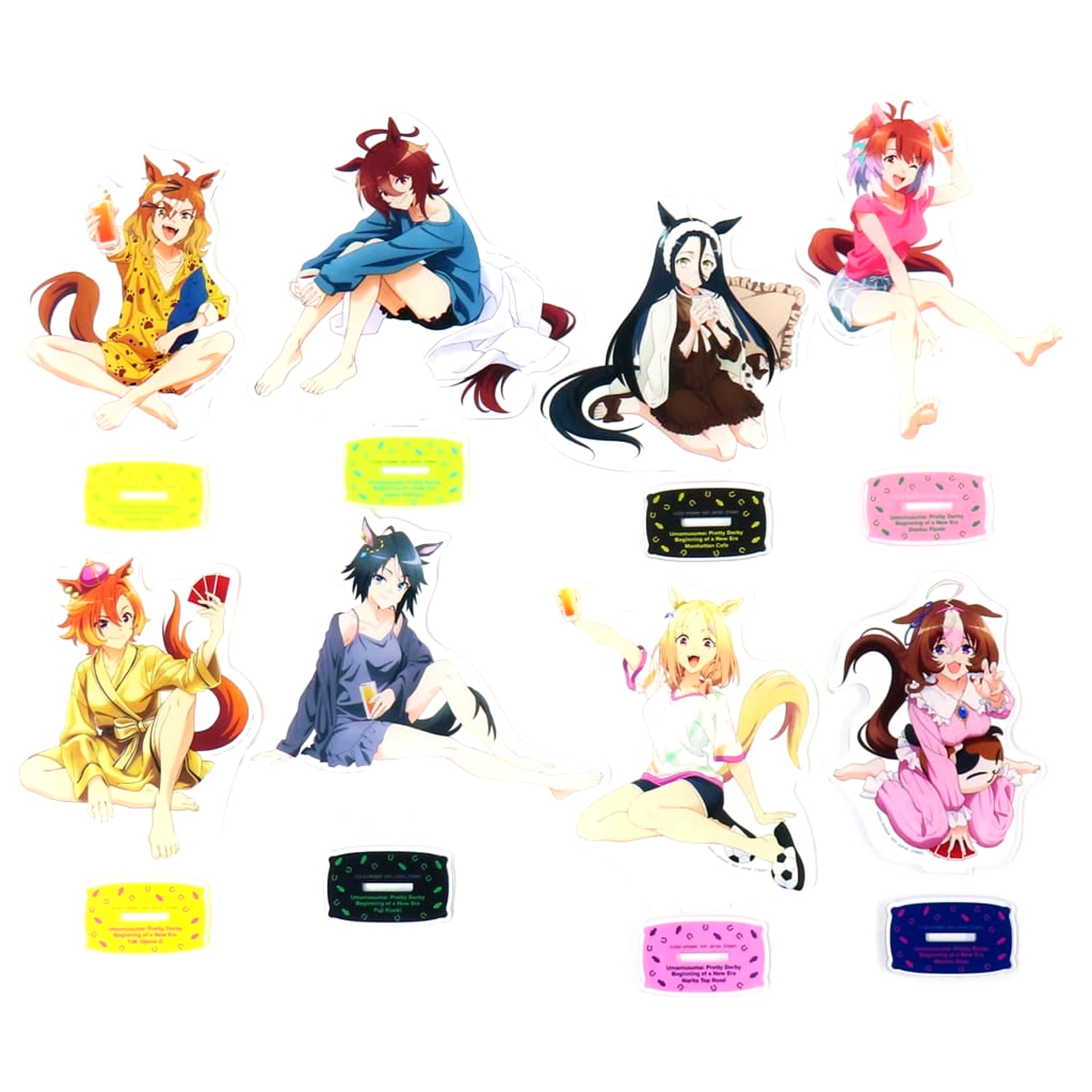 Umamusume Pretty Derby: Beginning of a New Era NAMCO Promotion Relax time Stand Included Big Acrylic Plate Set of 8 NAMCO Limited [USED]