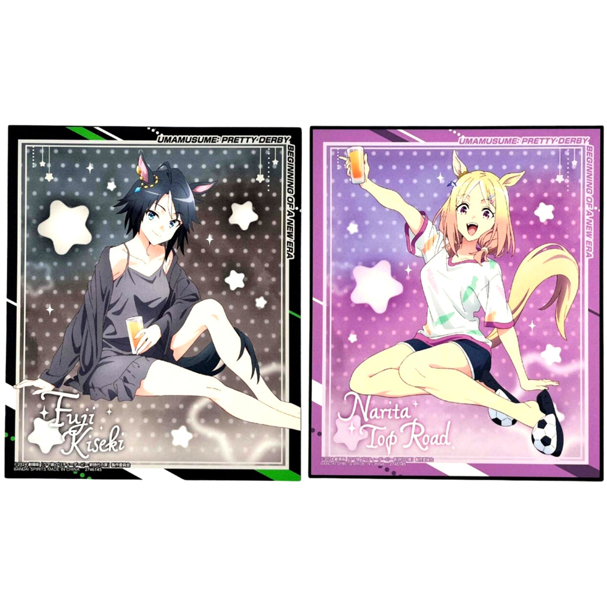 Set of 2 Uma Musume Pretty Derby the Movie Beginning of a New Era Art Plate Vol. 2 Namco Promotion Relax time Namco Limited [USED]