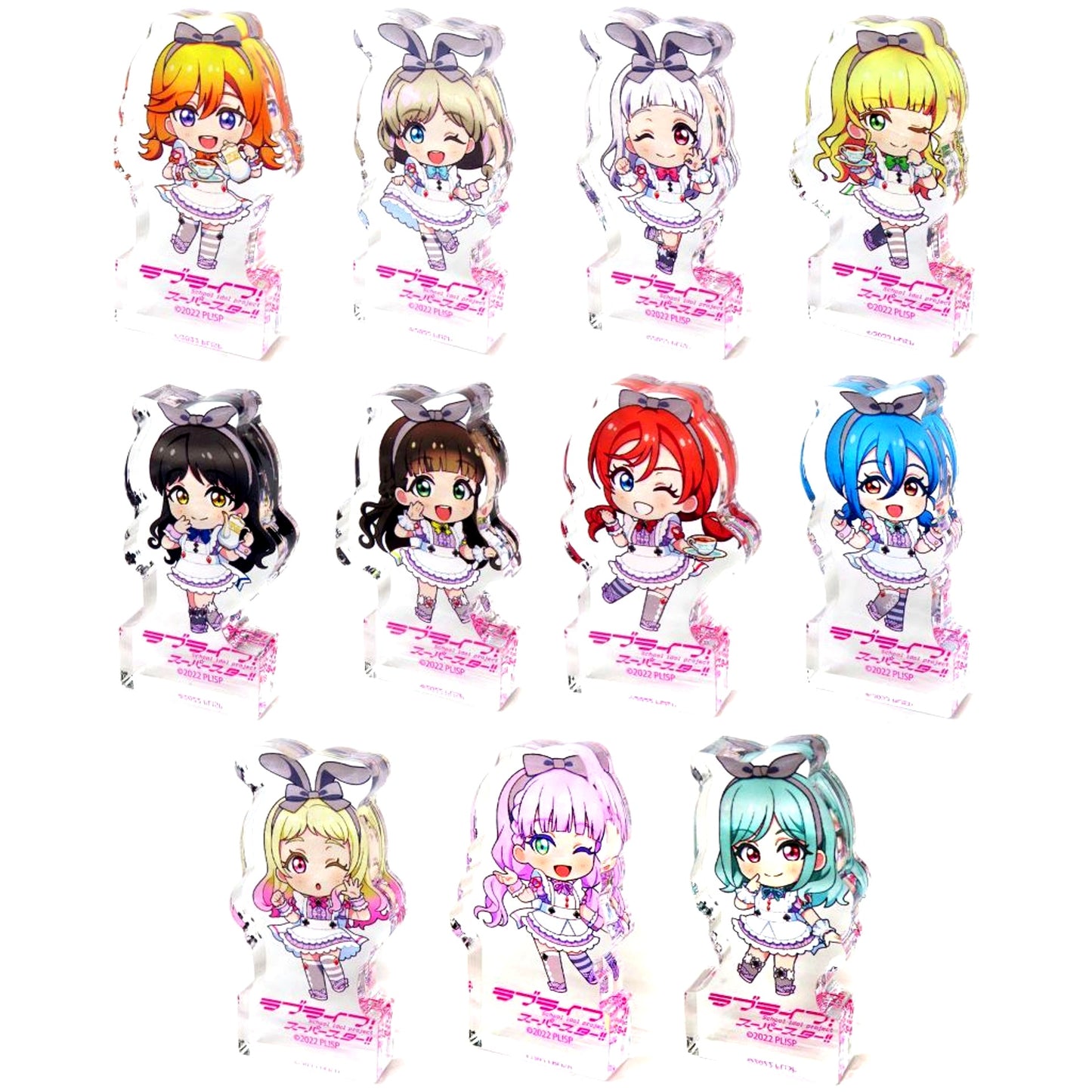 Set of 11 THE Chara CAFE STAND x Love Live! Superstar!! Acrylic Block Tea Salon Maid Ver. [USED]